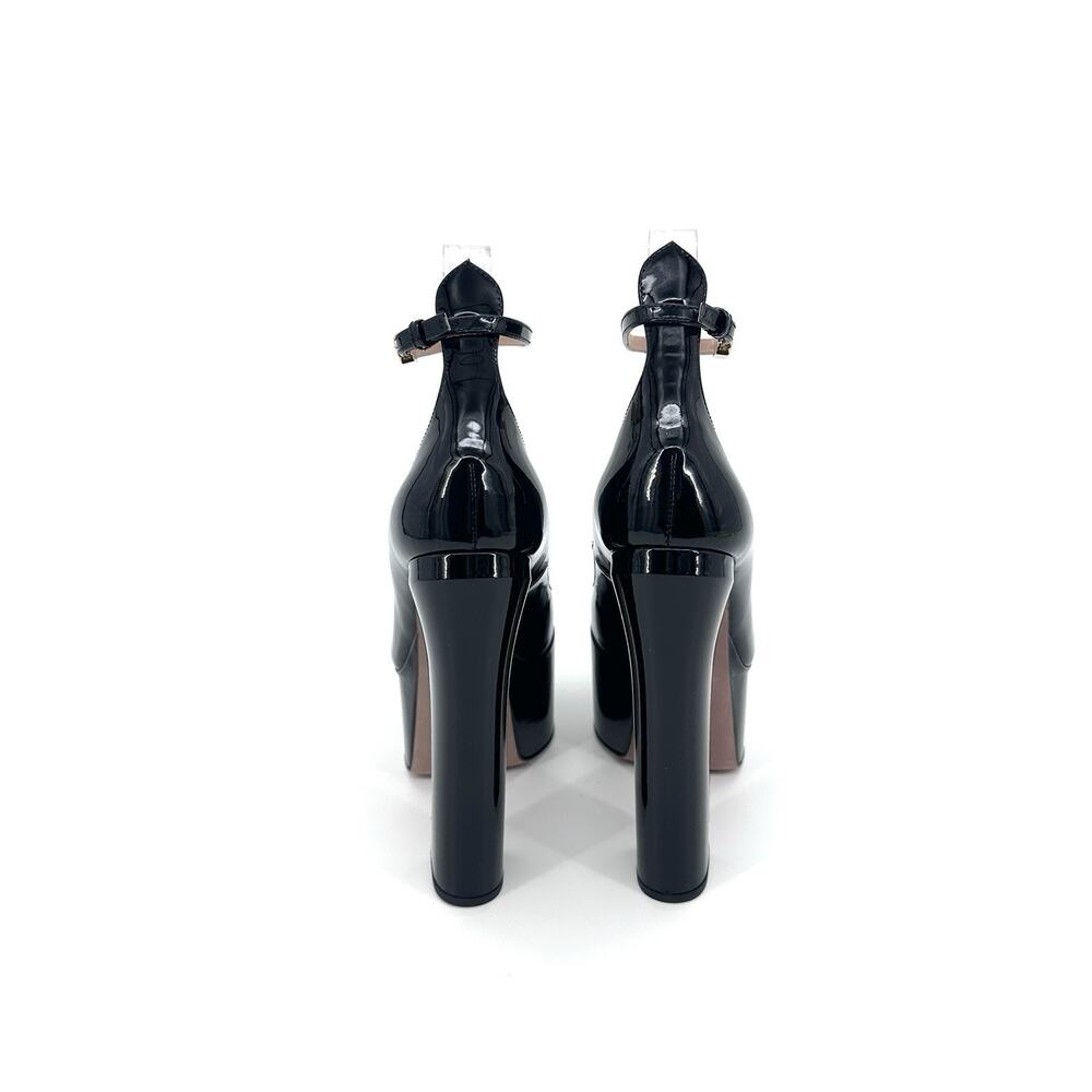 NIB Valentino Garavani EU 36.5 US 6.5 Tan-Go Platform Pumps Black Patent Leather - Picture 7 of 15